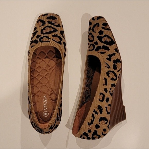 NIB Leopard Print Margot Square-toe Wedge - Picture 9 of 9